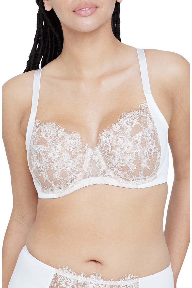 Entice Underwire Full Coverage Bra, Main, color, WHITE / NYLON