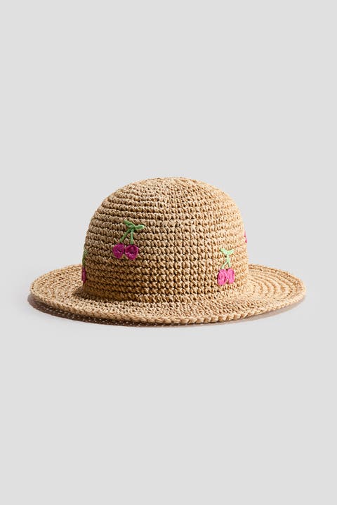 Appliquéd Straw Hat