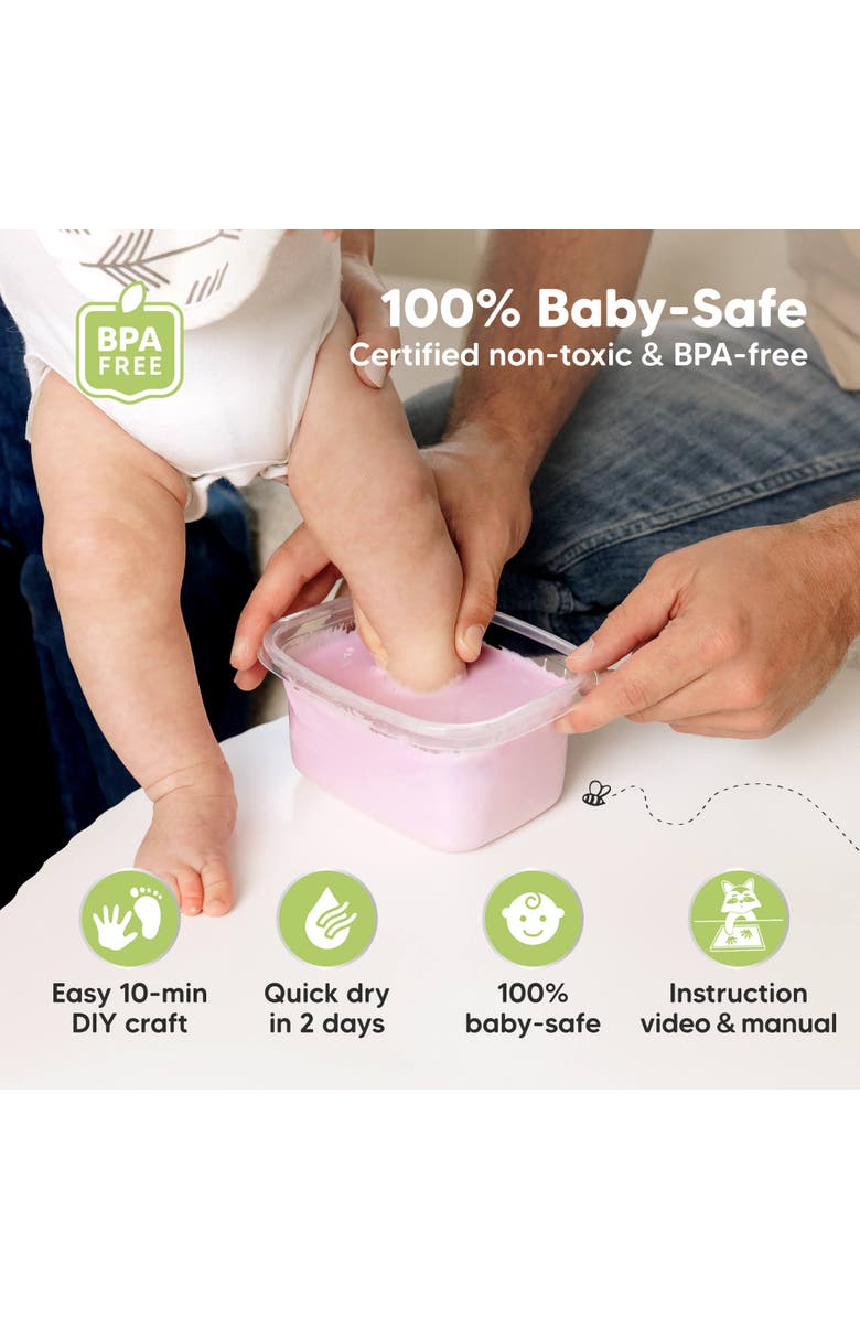 KeaBabies Reve Round Baby Casting Kit for Hand and Foot, Alternate, color, Cloud Gray