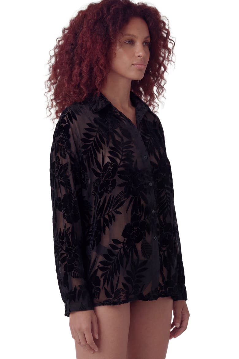 Country Floral Velvet Devore Womens Shirt, Alternate, color, COUNTRY FLORAL BLACK