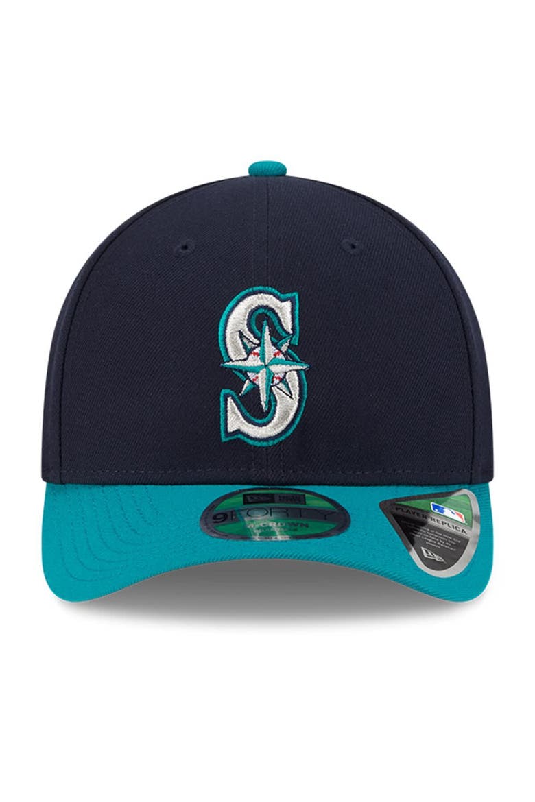 Men's New Era  Navy Seattle Mariners Player Replica 9FORTY Adjustable Hat, Alternate, color, Navy