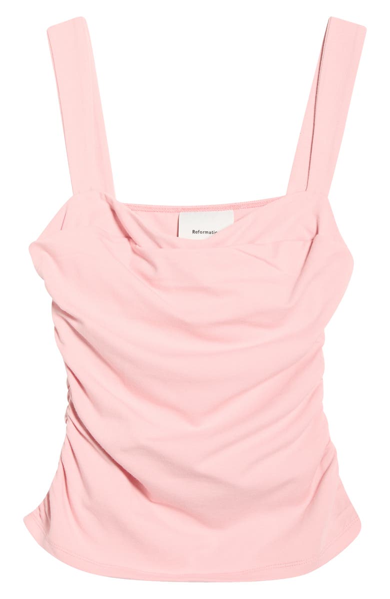 Reformation Trish Ruched Tank, Main, color, Lotus