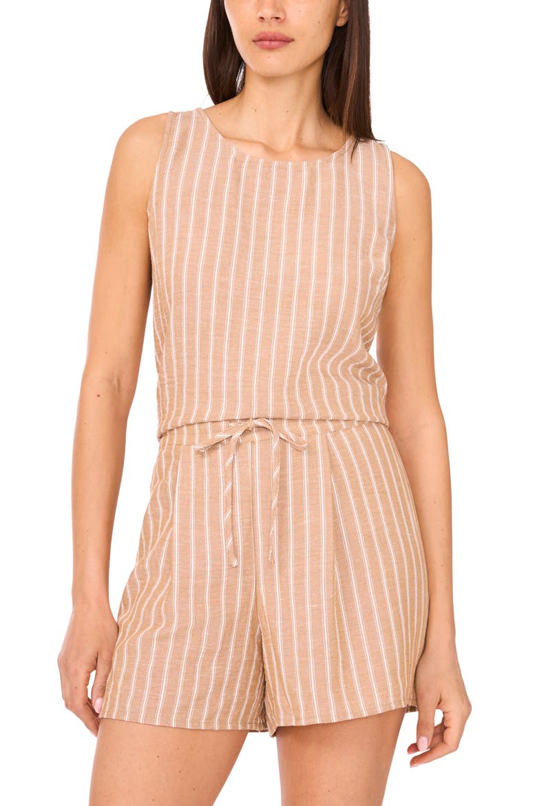 Stripe Tank & Shorts Set, Alternate, color, BEIGE/WHITE