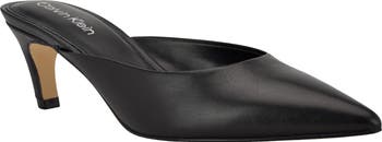 Kalyn Pointed Toe Kitten Heel Mule