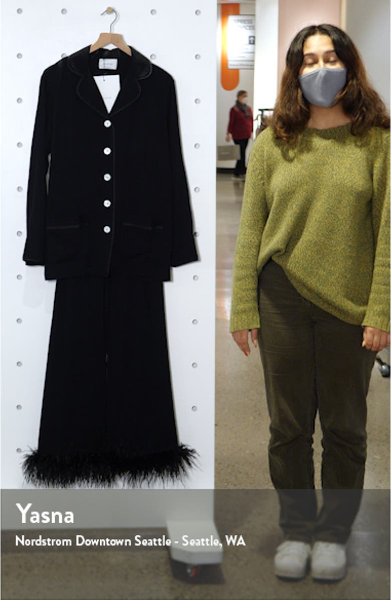 Party Pajamas with Detachable Ostrich Feather Trim, sales video thumbnail