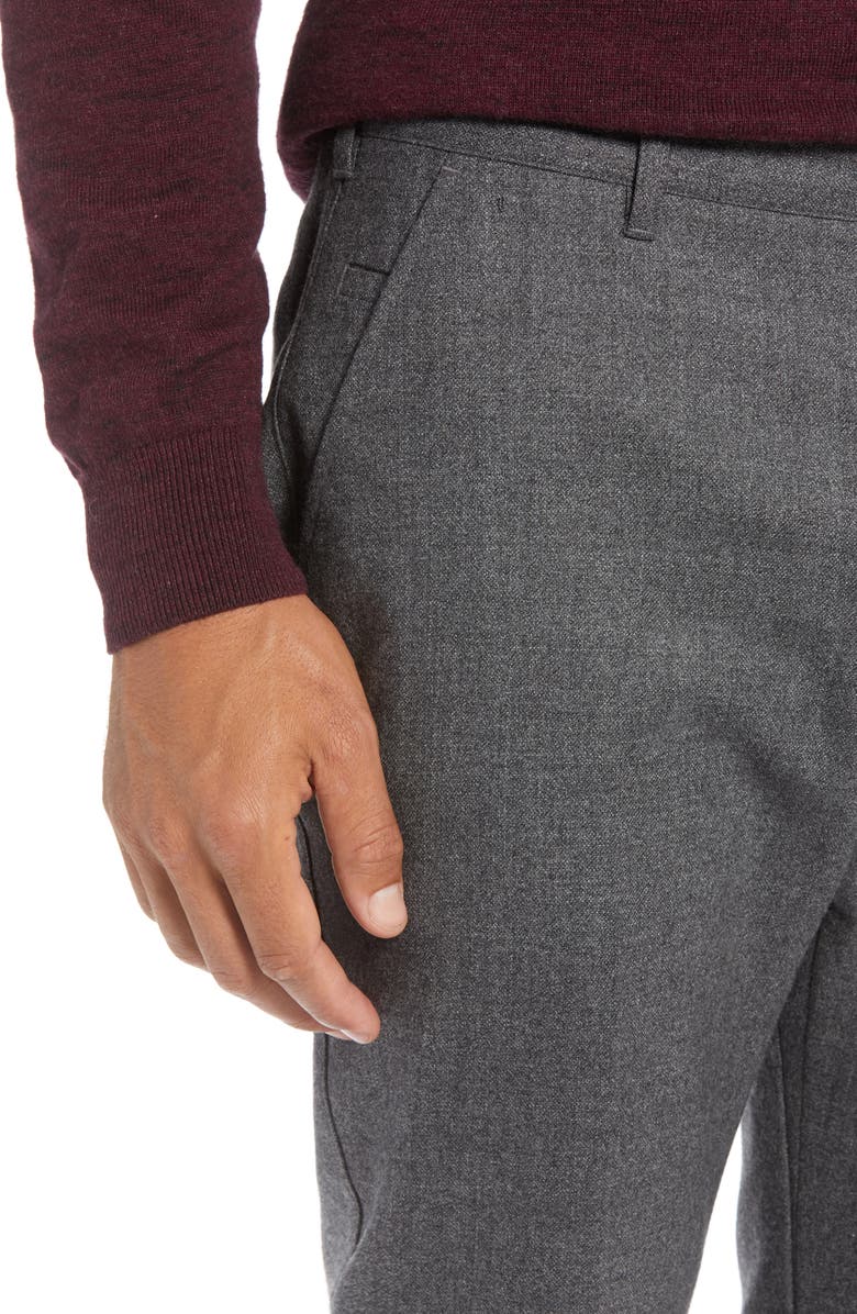 1901 Flat Front Mélange Wool Extra Trim Fit Trousers, Alternate, color,