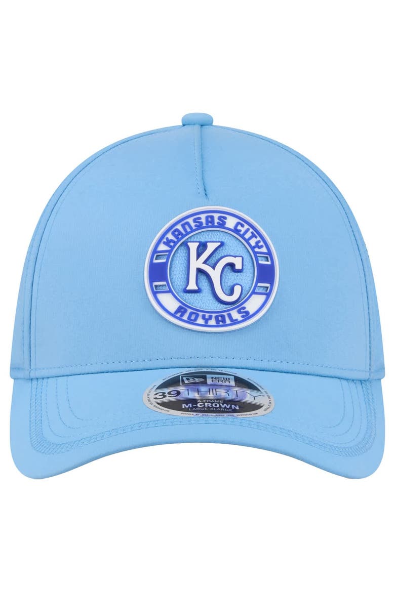 Men's New Era Light Blue Kansas City Royals Patch 39THIRTY A-Frame M-Crown Perforated Flex Hat, Alternate, color, Light Blue