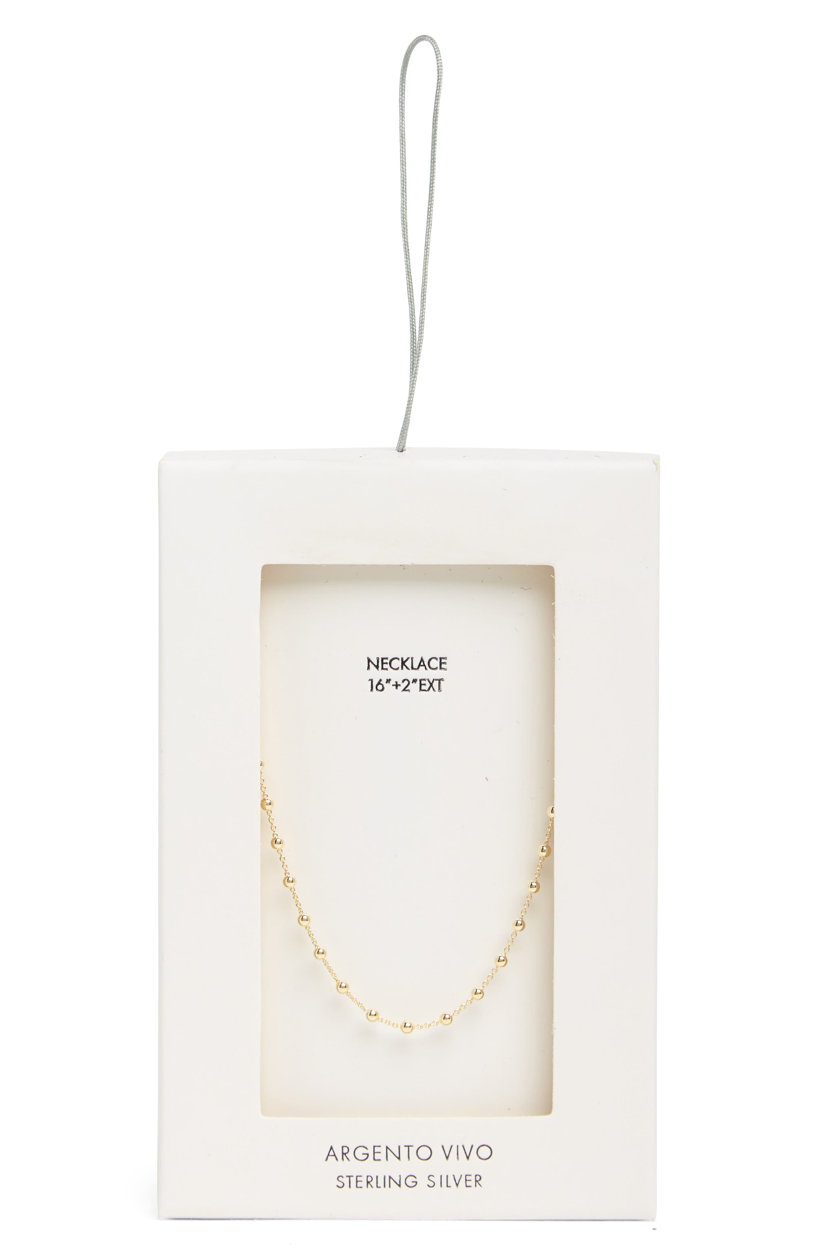 Argento Vivo Sterling Silver All Around Bead Chain Necklace