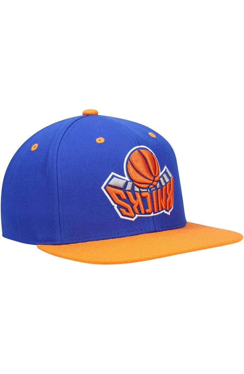 Mitchell & Ness Men's Mitchell & Ness Blue/Orange New York Knicks Upside Down Snapback Hat, Alternate, color, 