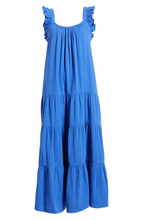 Caslonr Caslon(r) Ruffle Tiered Cotton Maxi Sundress In Blue Dazzle