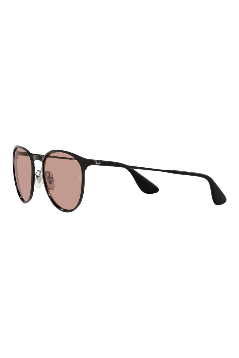 Erika 54mm Round Sunglasses, Alternate, color, SOLID BLACK