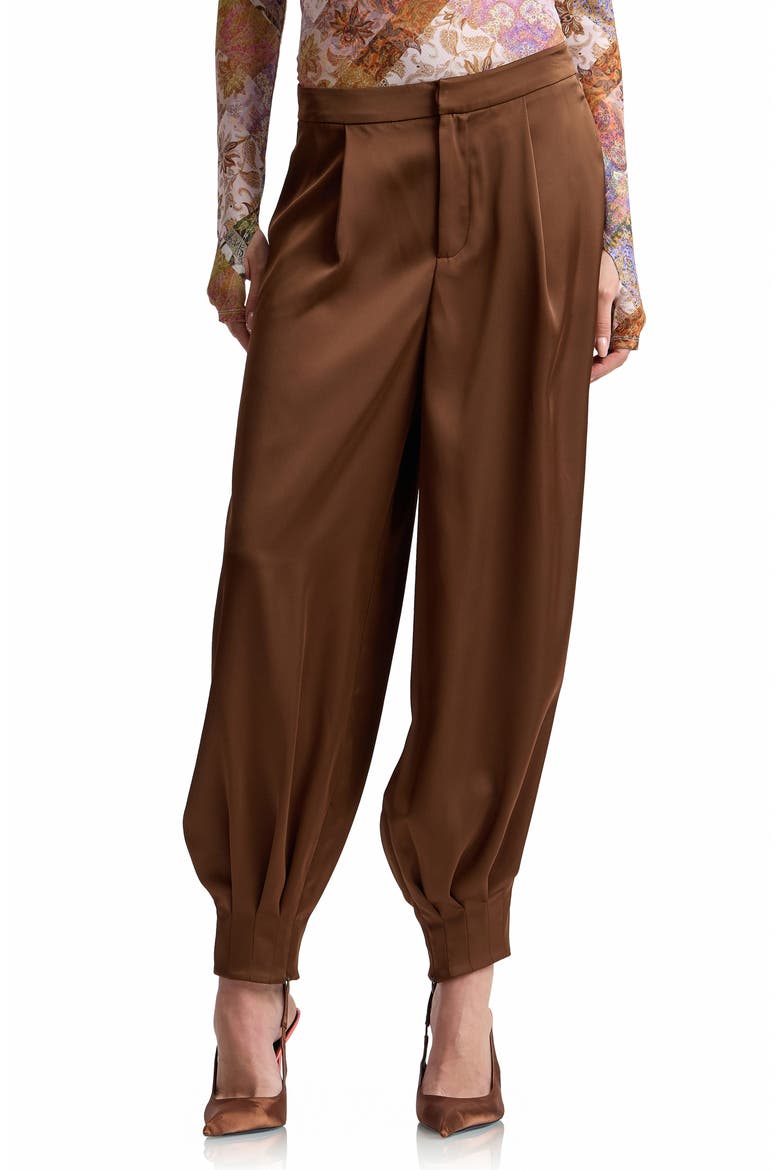 Pleated Balloon Pants, Main, color, CHOCOLATE