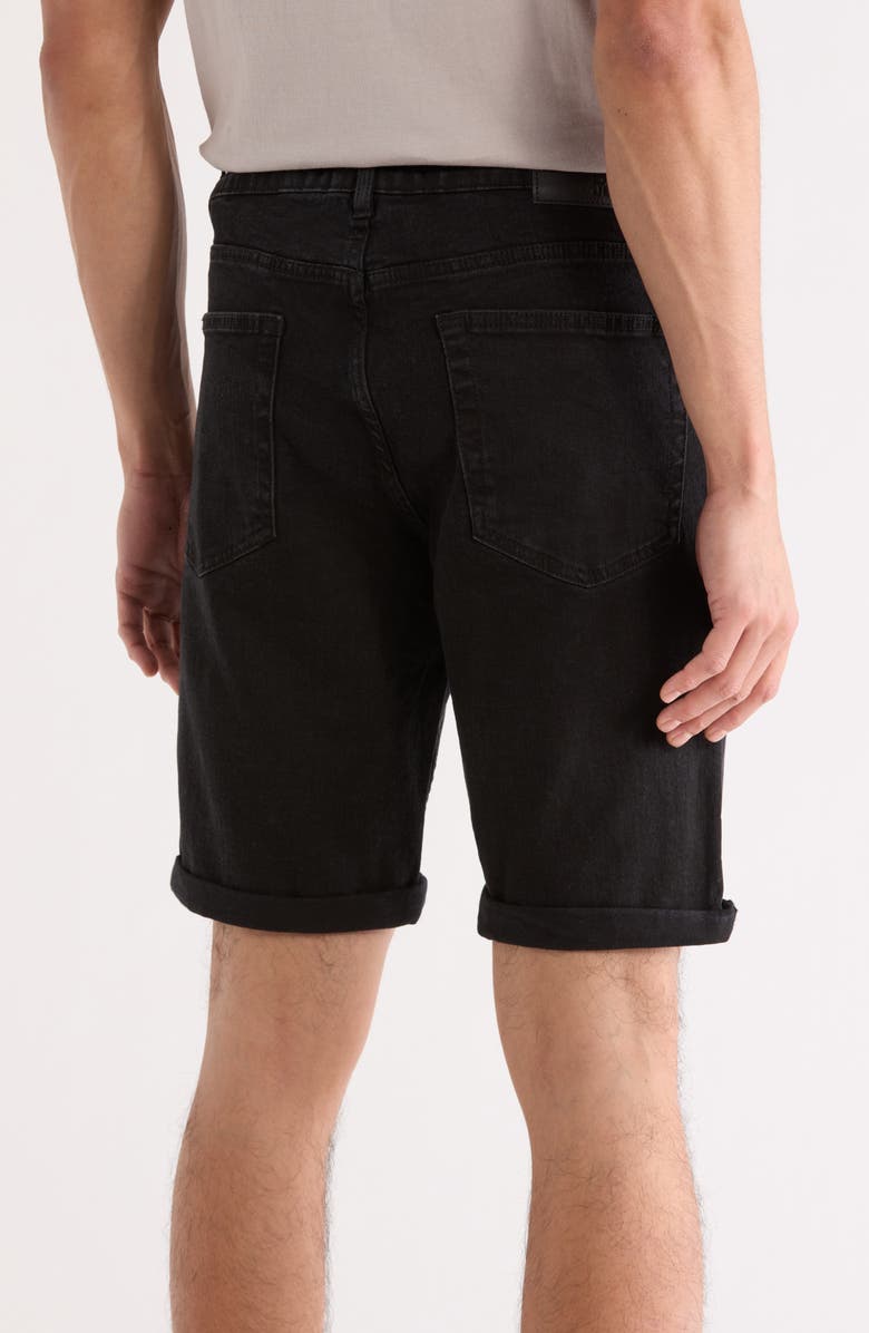 DKNY SPORTSWEAR Roll Cuff Denim Shorts, Alternate, color, Black