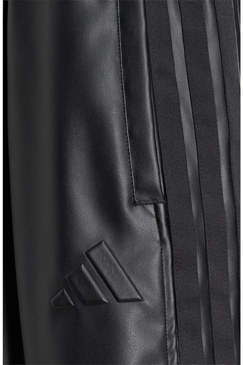 Faux Leather Wide Leg Pants, Alternate, color, BLACK/ BLACK