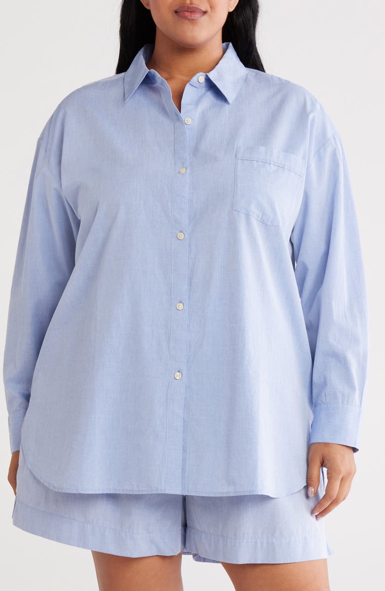 Nordstrom Yarn Dye Stripe Short Pajamas, Alternate, color, Blue Chambray