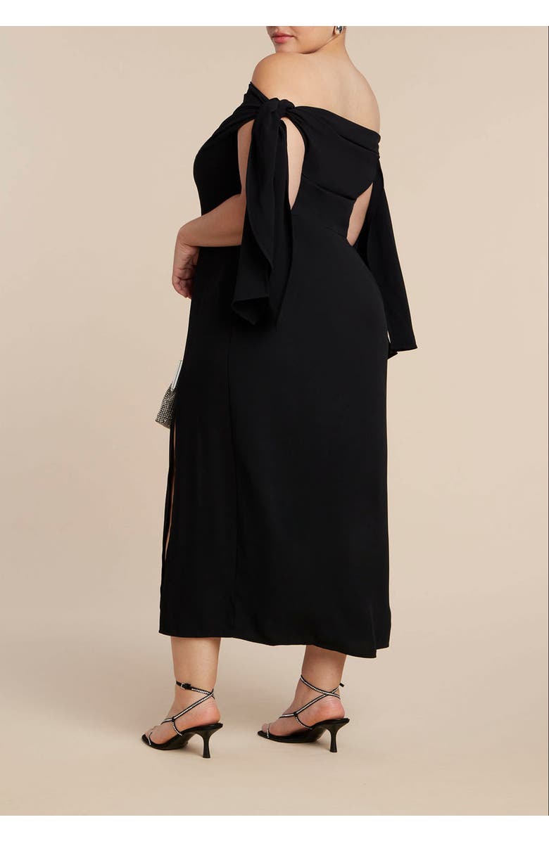 ELOQUII Tie Detail Column Dress, Alternate, color, 