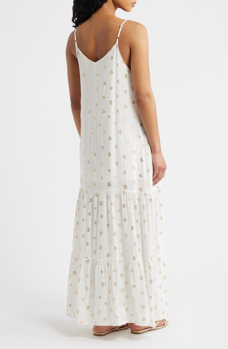 Elan Metallic Dot Cover-Up Dress, Alternate, color, White Polka