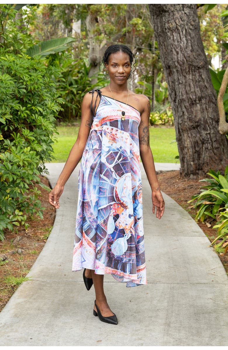 Lunaversoul Dusk's Crystal Guardian Extra Large Silk Scarf, Alternate, color, Multicolor