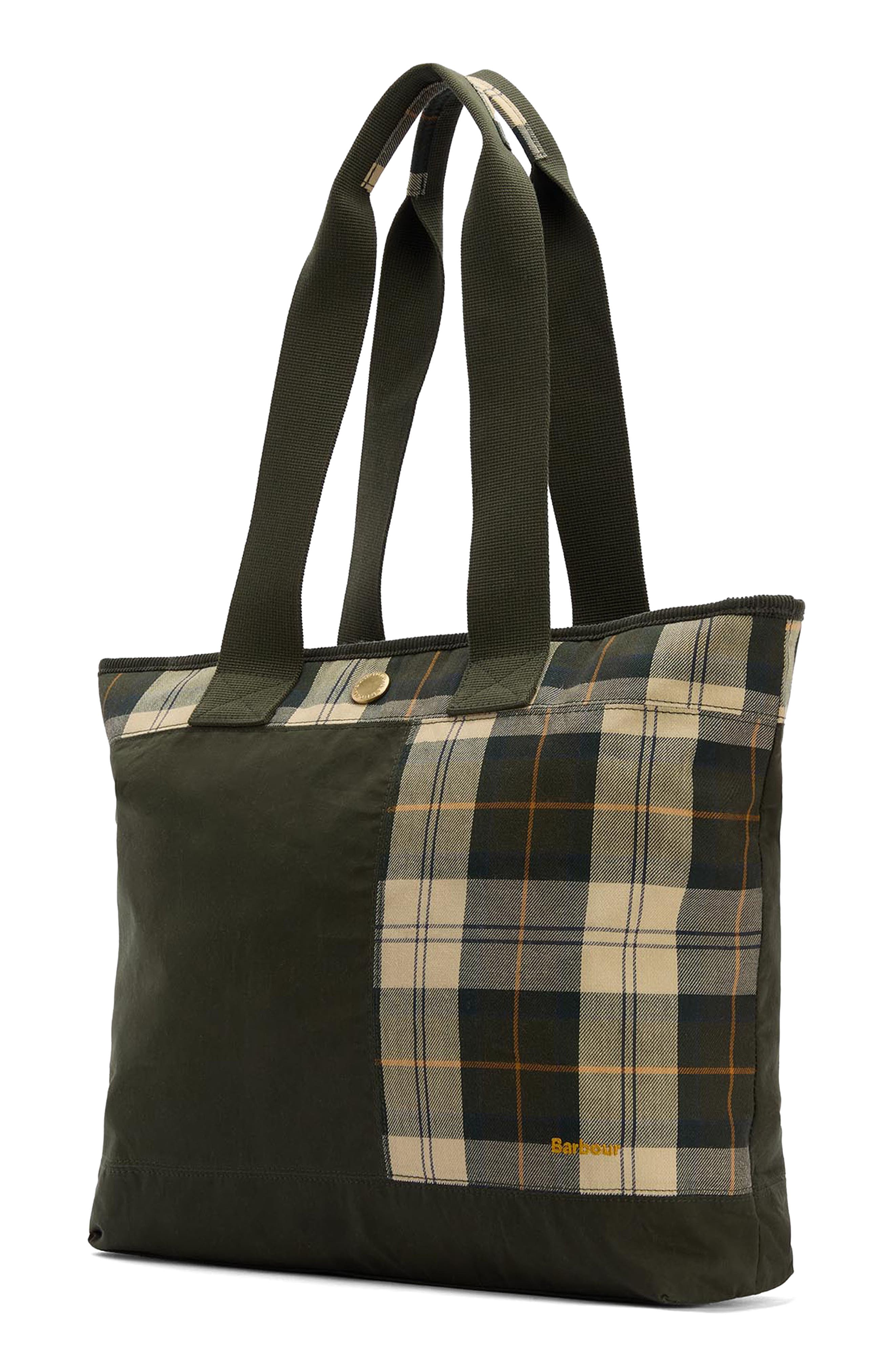 Barbour Mya Patchwork Cotton Tote, Alternate, color, Sage/ Ancient