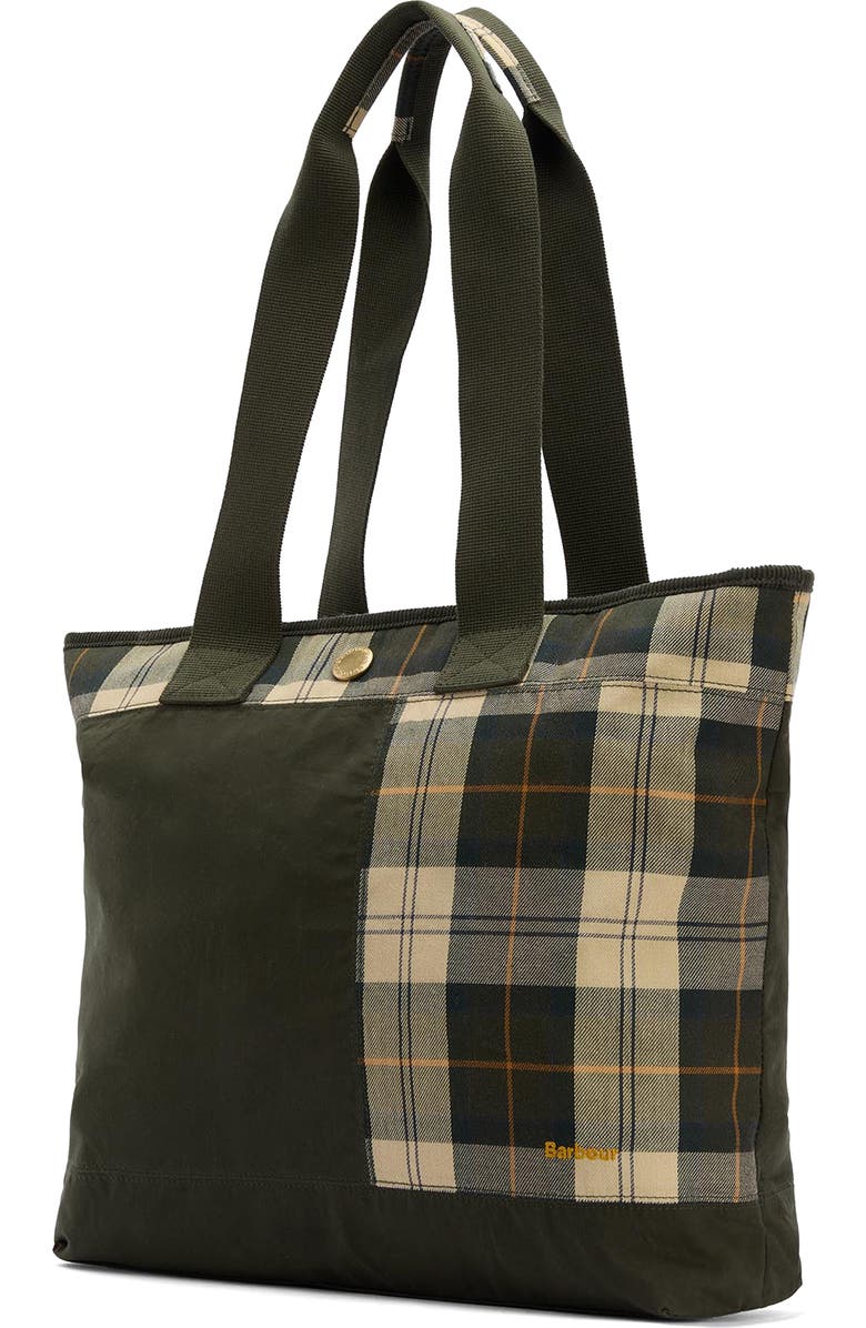 Barbour Mya Patchwork Cotton Tote, Alternate, color, Sage/ Ancient