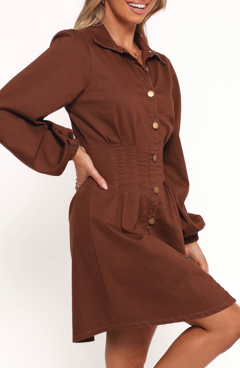 Petal & Pup Phoenix Long Sleeve Minidress, Alternate, color, Brown Denim