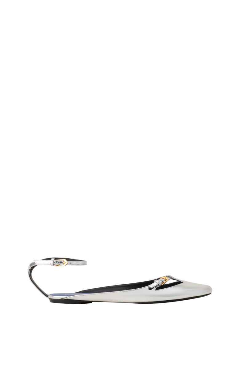 Lanvin Mary-Jane Ballerina In Leather, Main, color, Silver