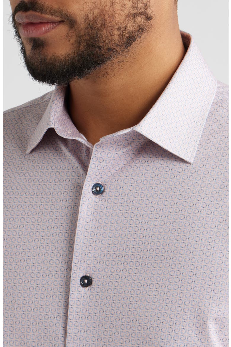 James OoohCotton® Geometric Print Button-Up Shirt, Alternate, color, PINK