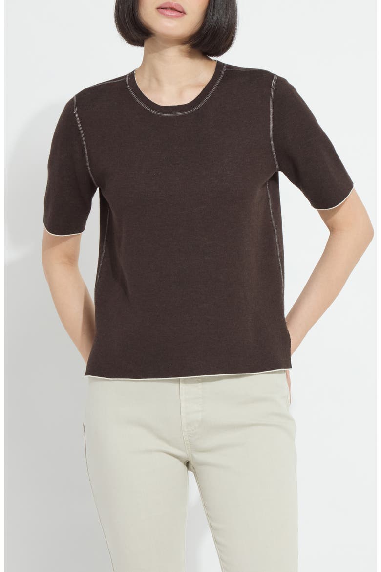 Odessa Reversible Knit T-Shirt, Alternate, color, REFINED TAUPE/ DOUBLE ESPRESSO
