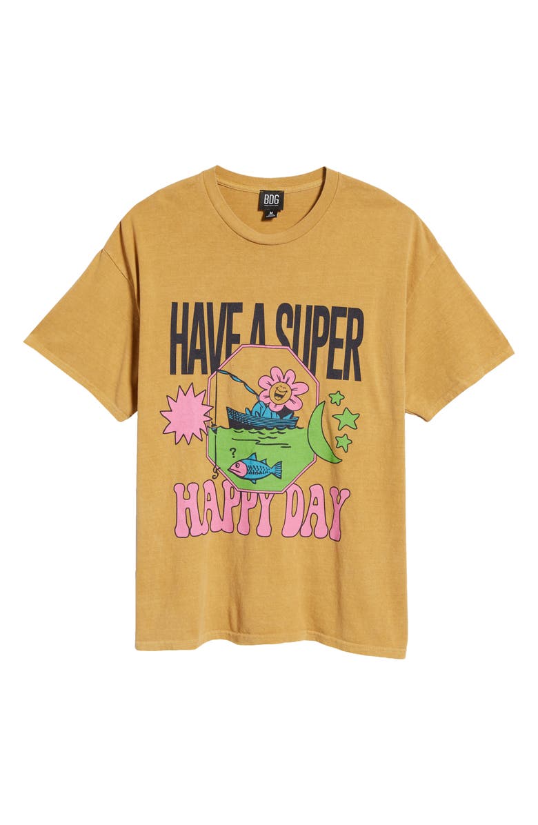 BDG Urban Outfitters Have a Super Happy Day Oversize Graphic Tee, Alternate, color,