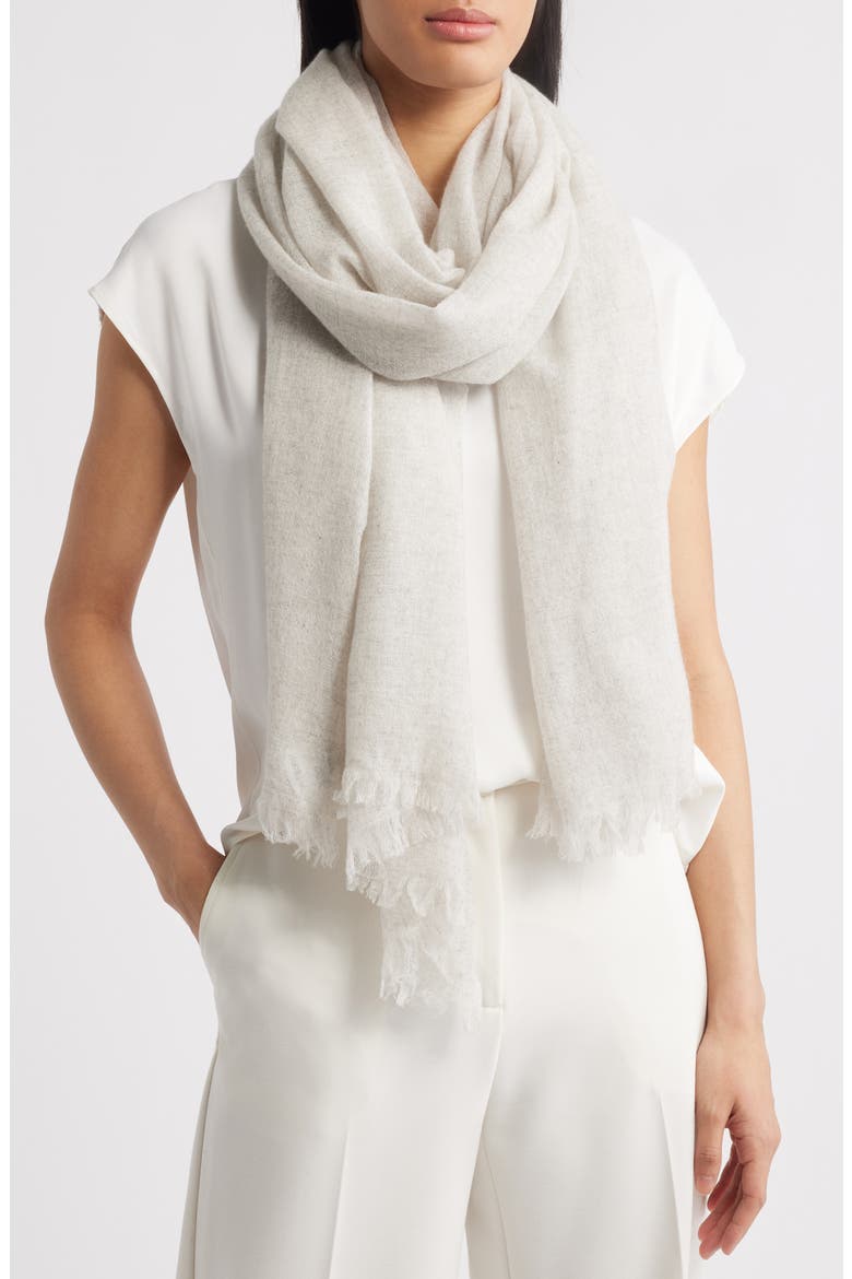 Textured Cashmere Scarf, Main, color, LIGHT GREY
