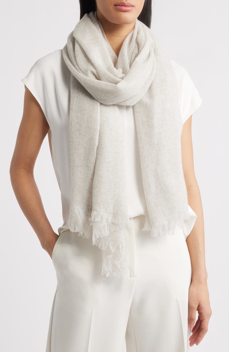 Nordstrom Textured Cashmere Scarf, Main, color, Light Grey