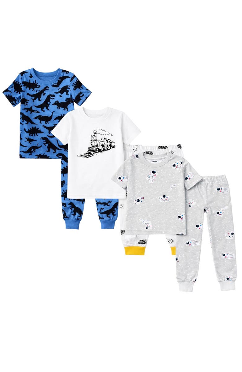 BenBen Kids 3 Pack Pajamas Toddlers and Boys Snug Fitted Short Sleeve Sleepwear Sets, Main, color, Dark Grey