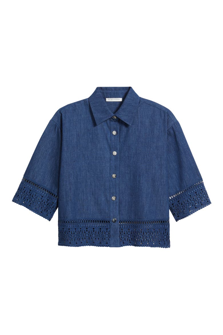 The Laylee Denim Shirt, Alternate, color, DARK DENIM
