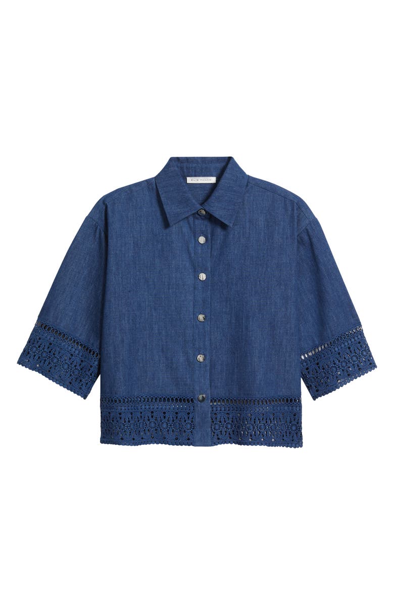 Elie Tahari The Laylee Denim Shirt, Alternate, color, Dark Denim