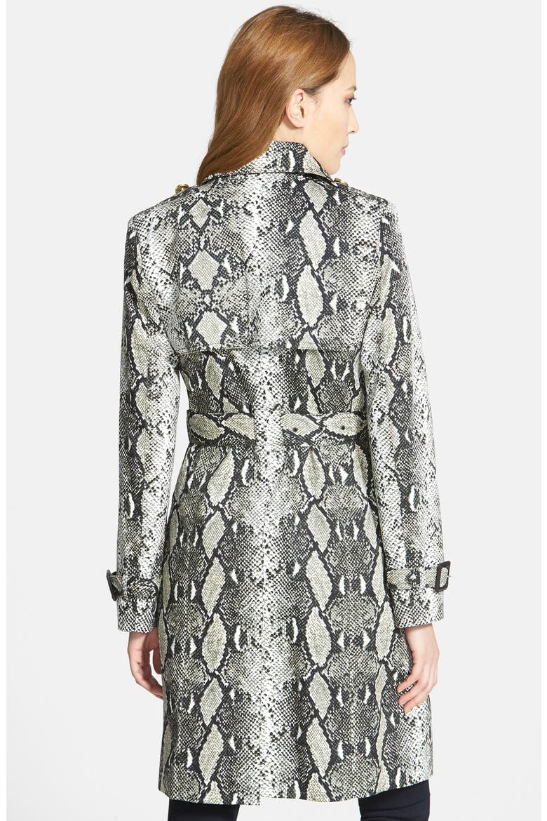 'Ariane' Python Print Long Trench Coat, Alternate, color, CAMO PYTHON