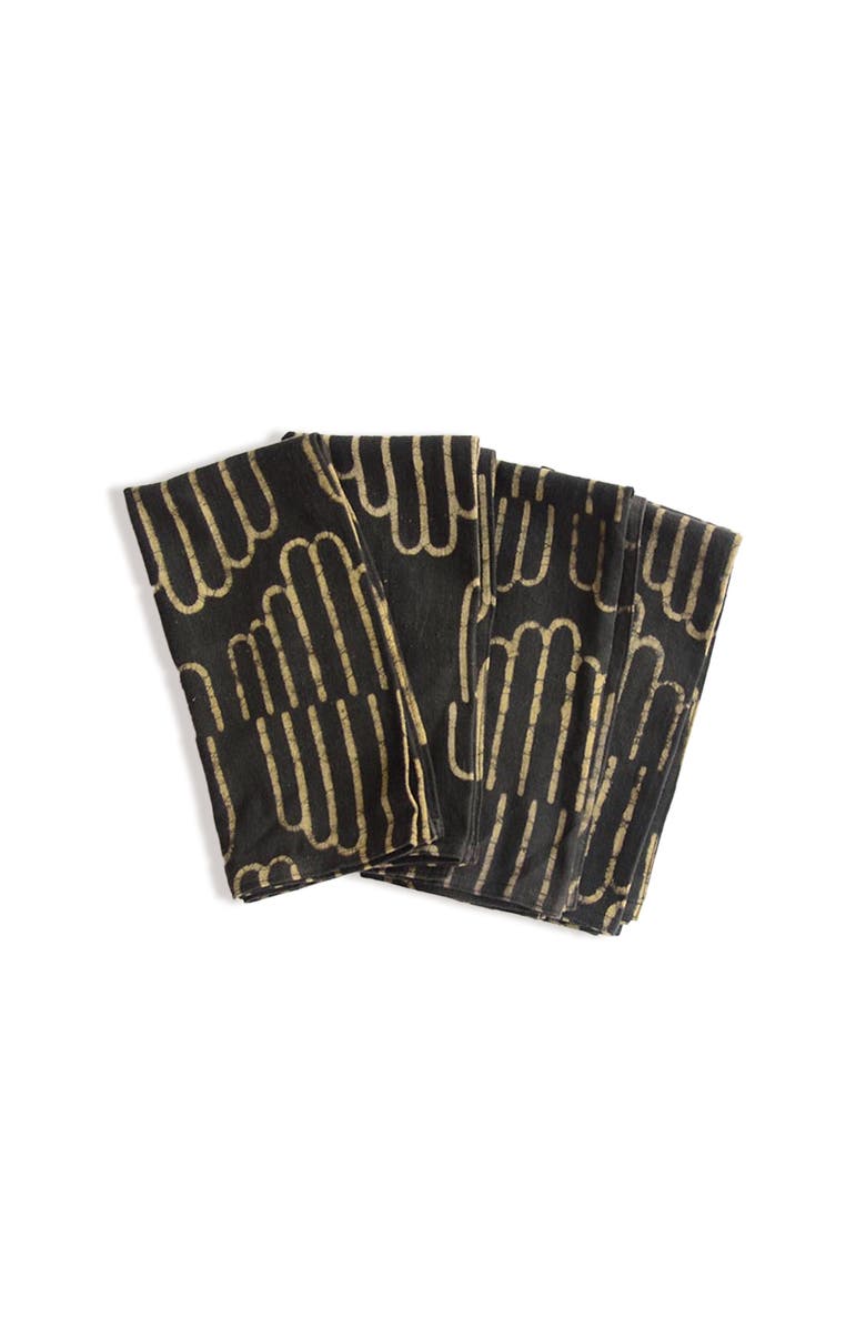 Ichcha Handcrafted Cotton Table Napkins, Main, color, Black