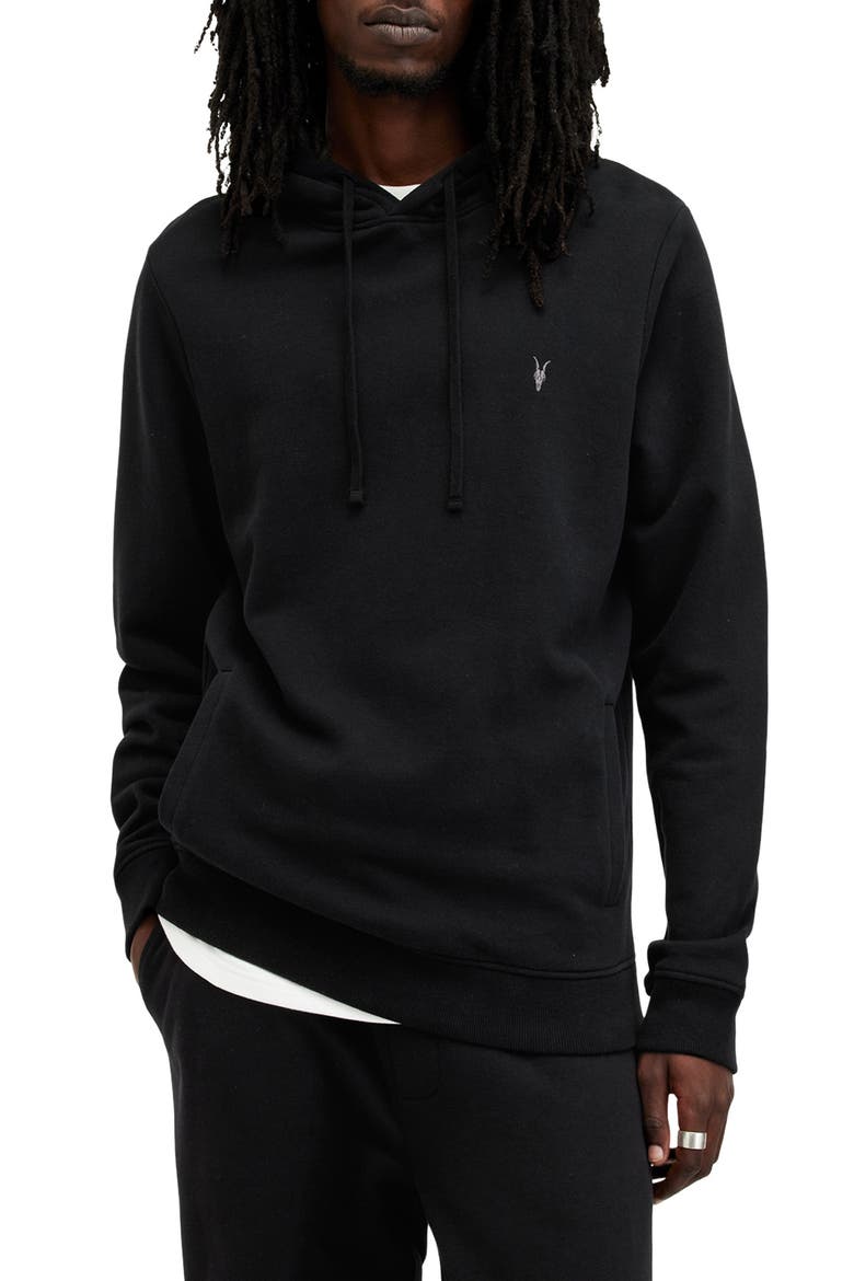 Raven Cotton Hoodie, Main, color, BLACK