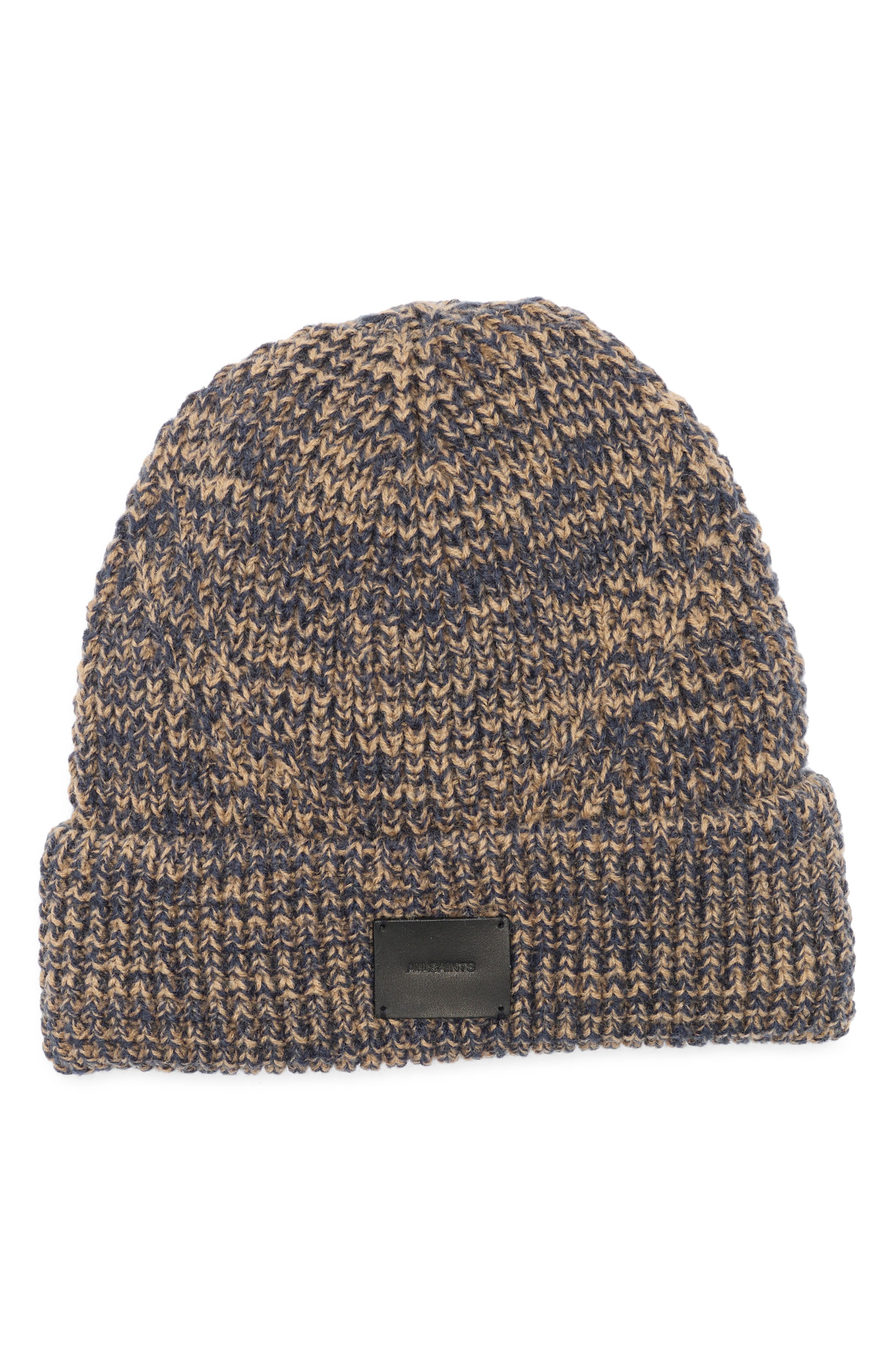 AllSaints Angled Stitch Marled Beanie