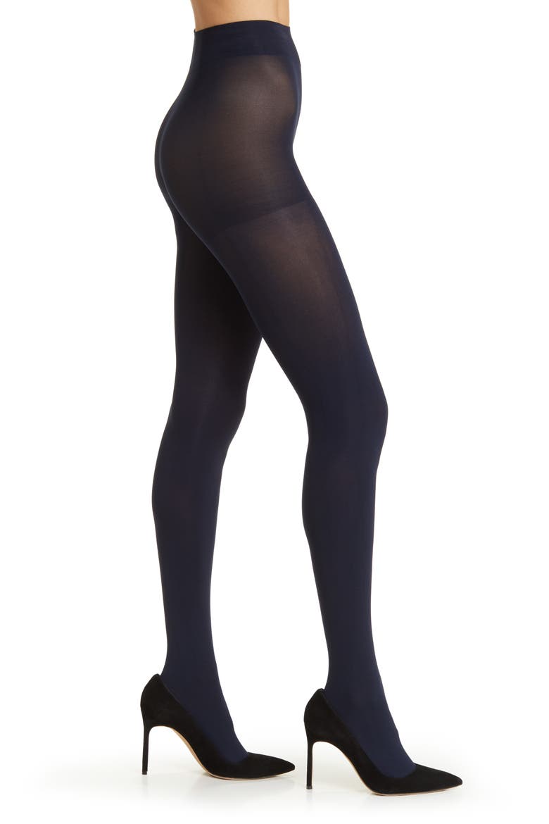 Super Opaque Tights, Main, color, NAVY