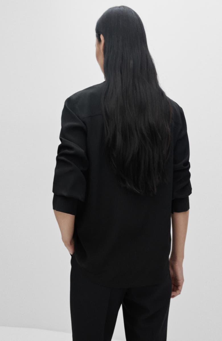 MANGO Silk Button-Up Shirt, Alternate, color, 