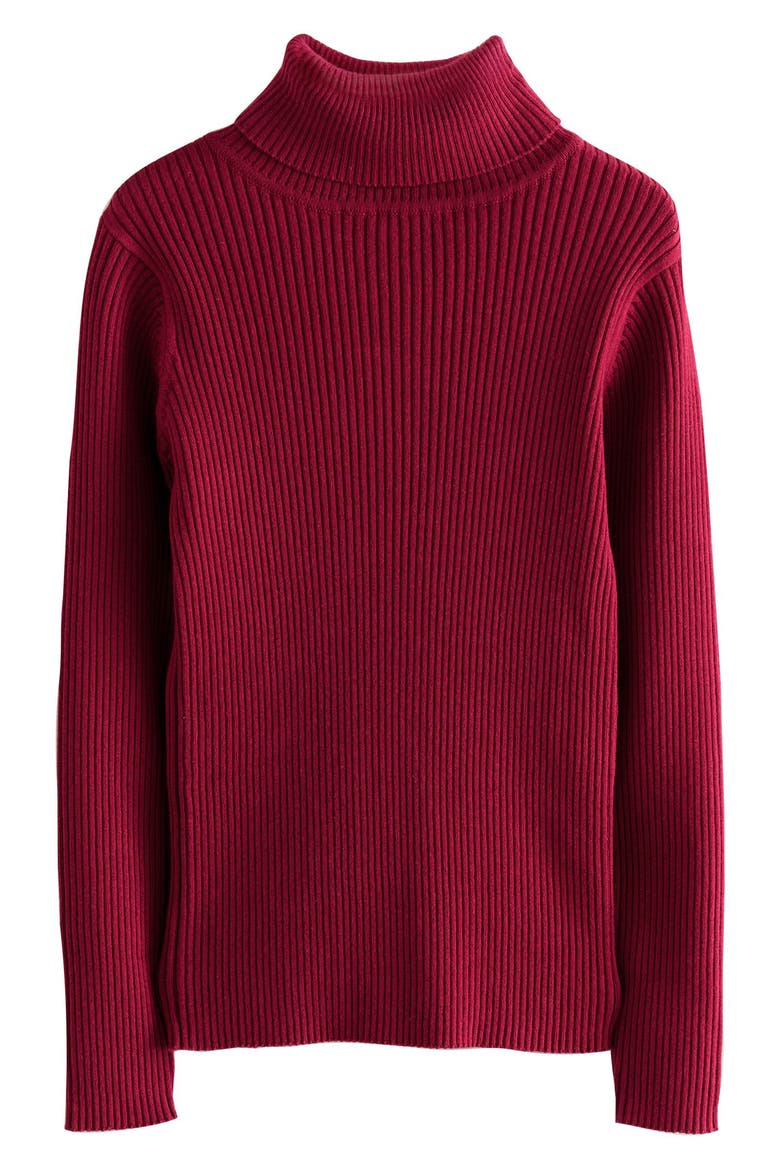 Kids' Rib Turtleneck Sweater, Main, color, RED