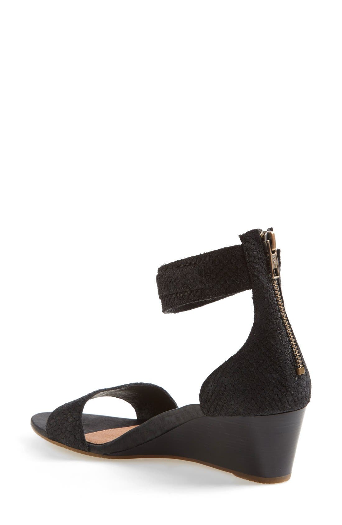 Australia 'Char Mar' Ankle Cuff Wedge Sandal, Alternate, color, BLACK