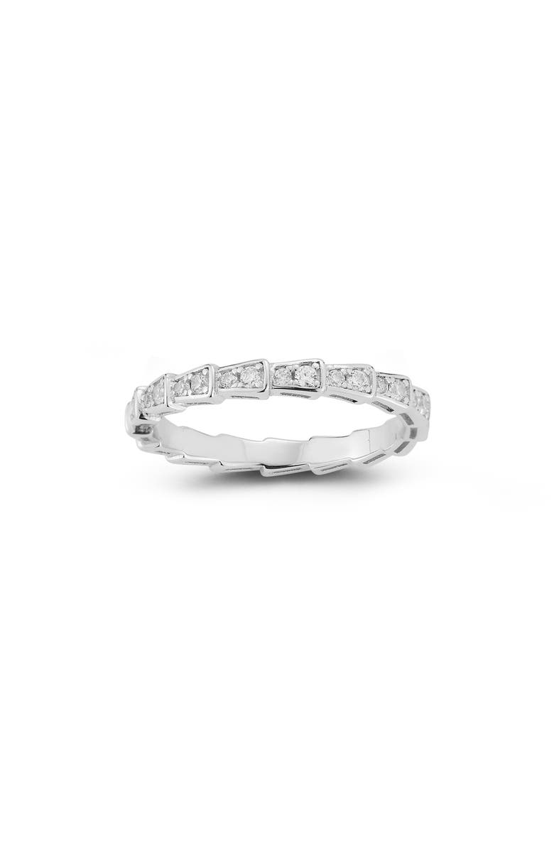 GLAZE JEWELRY Cubic Zirconia Band Ring, Main, color, Silver