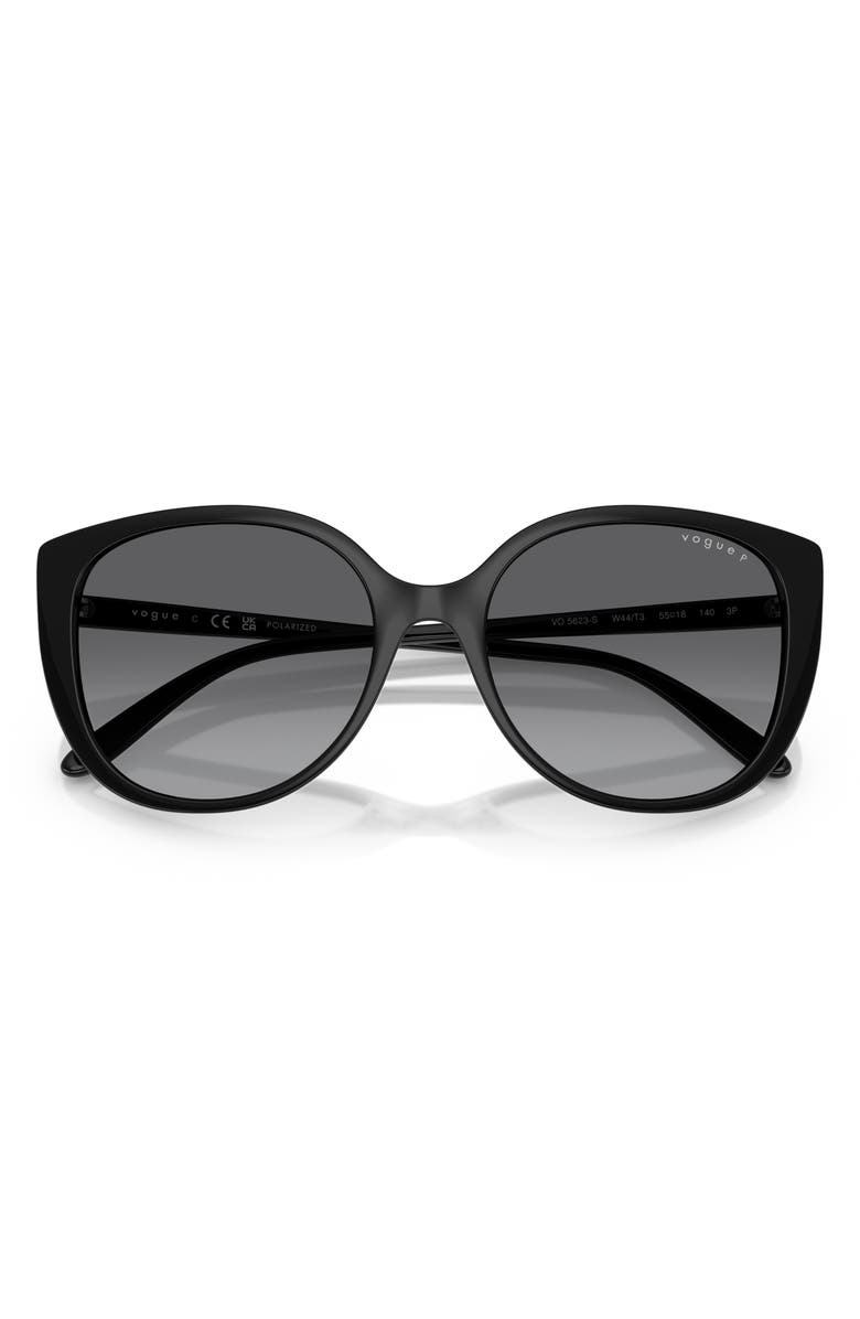 VOGUE 55mm Polarized Butterfly Sunglasses, Alternate, color, Black