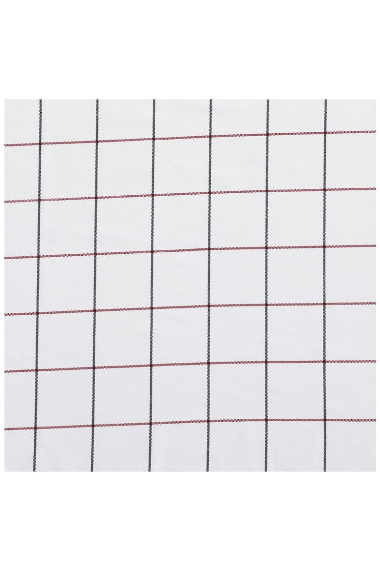 Glasgow Windowpane Cotton Percale Sheet Set, Alternate, color, WHITE/DARK BLUE/RED