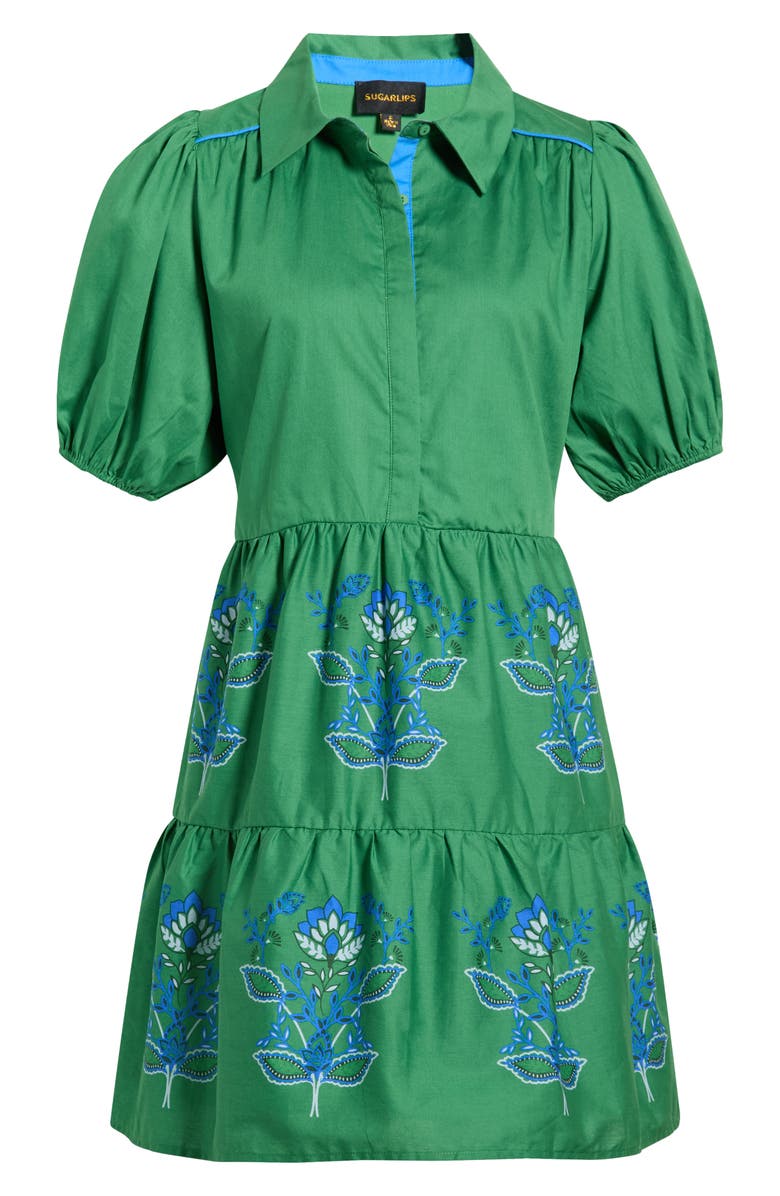 SUGARLIPS Meridy Floral Burie Tiered Minidress, Main, color, 