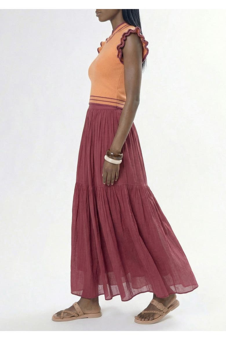 Pia Pintuck Skirt, Alternate, color, Berry
