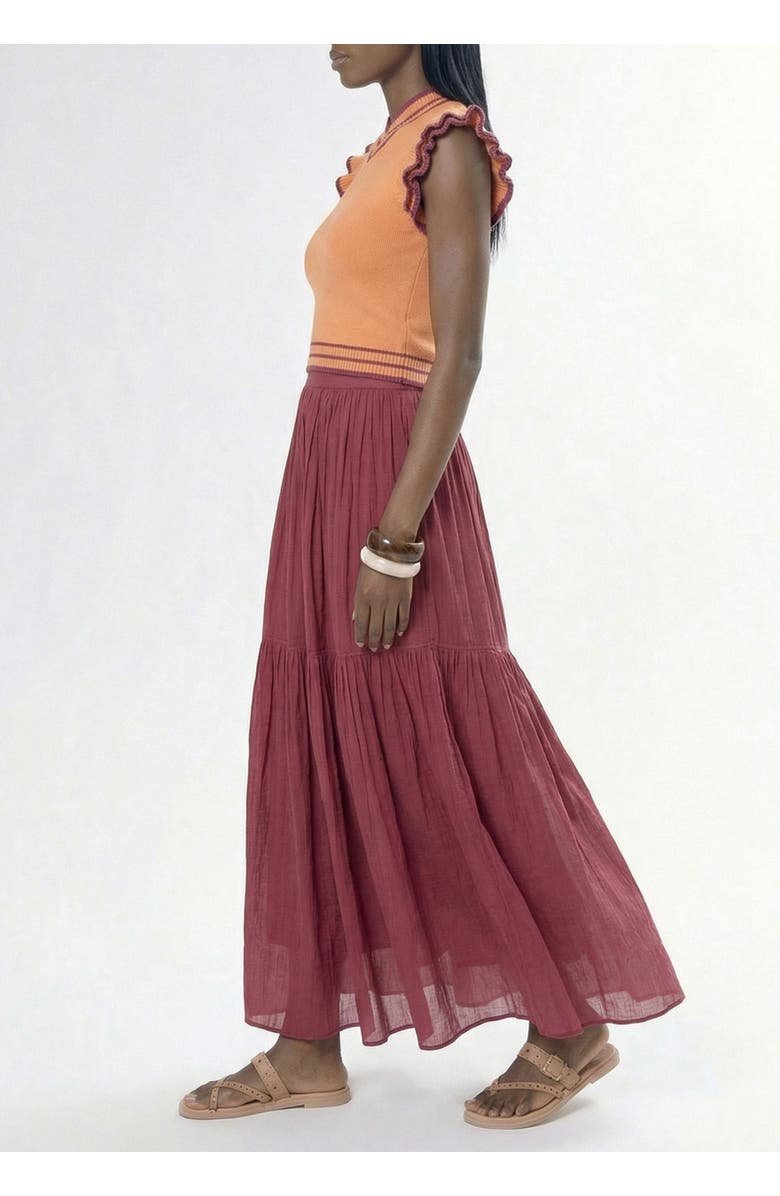 AREA STARS Pia Pintuck Skirt, Alternate, color, Berry