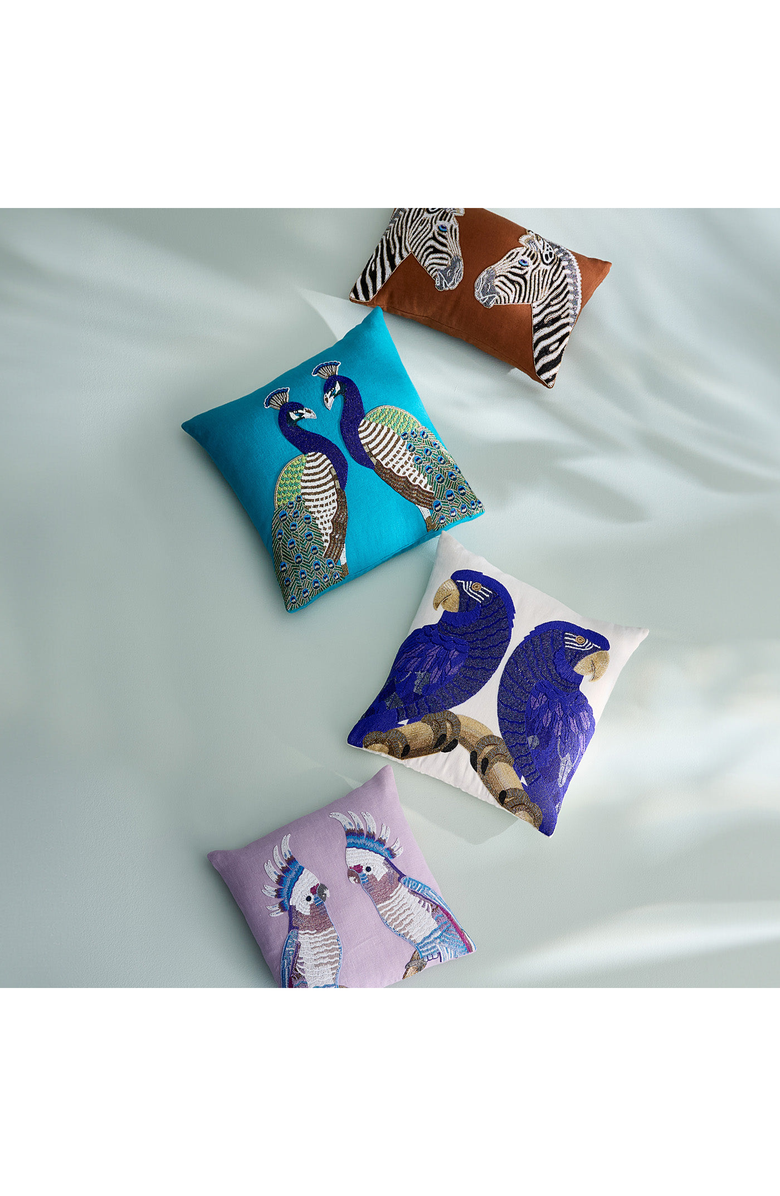 Jonathan Adler Parrots Beaded Pillow, Alternate, color, Parrots Beaded Design