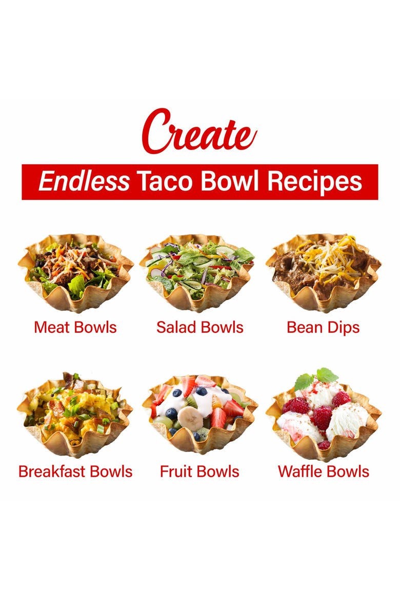 10 Inch Electric Tortilla Taco Bowl Maker Red, Alternate, color, Red